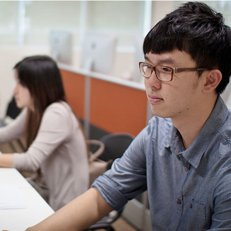 Students are studying in classroom.